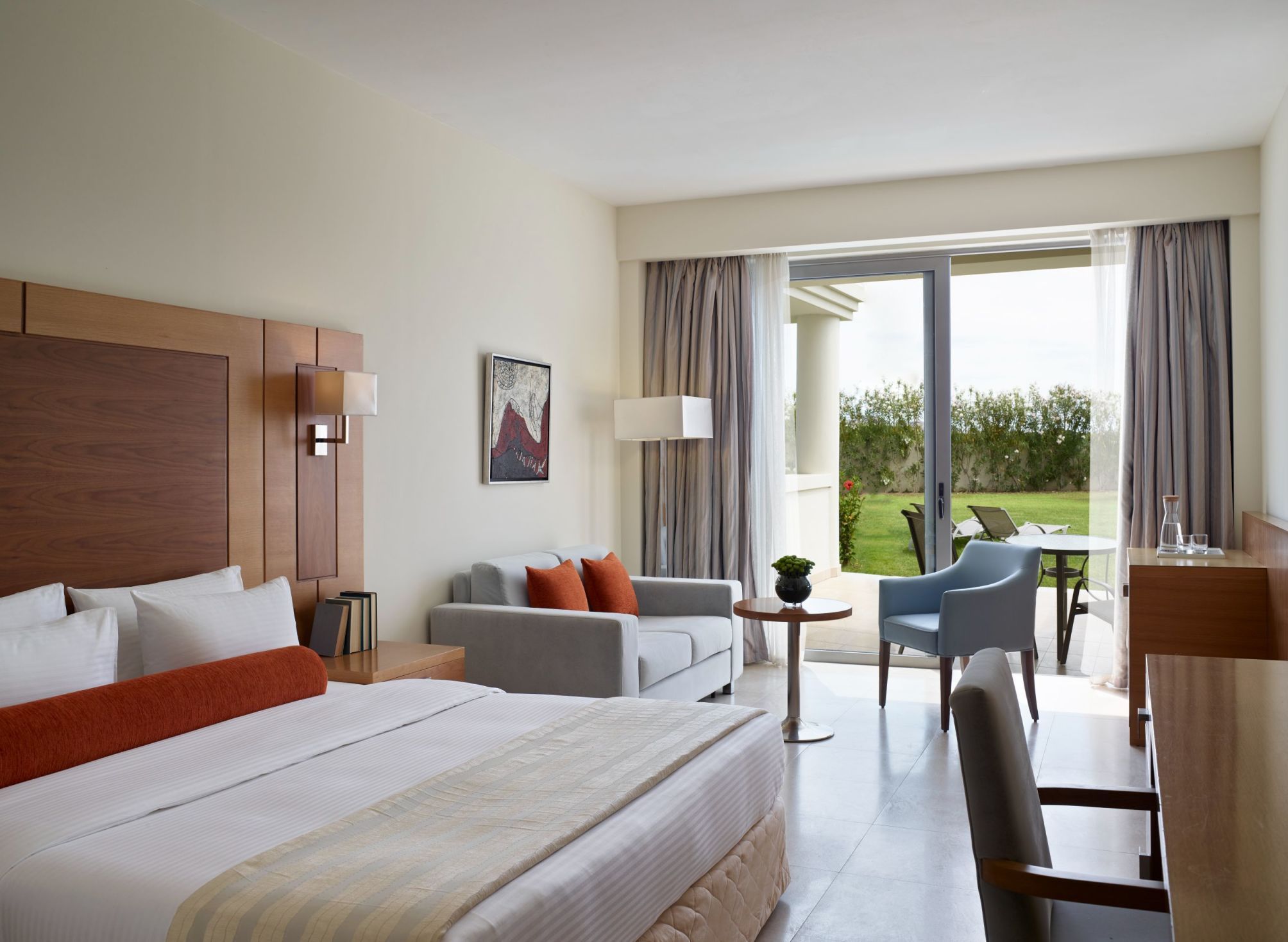 Chambre double, vue sur le jardin