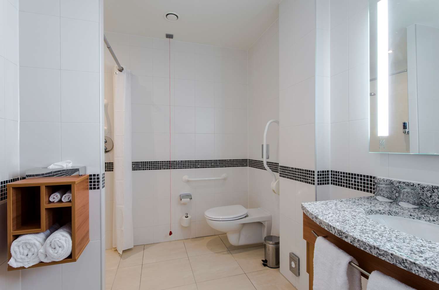 Accessible double room with roll-in shower