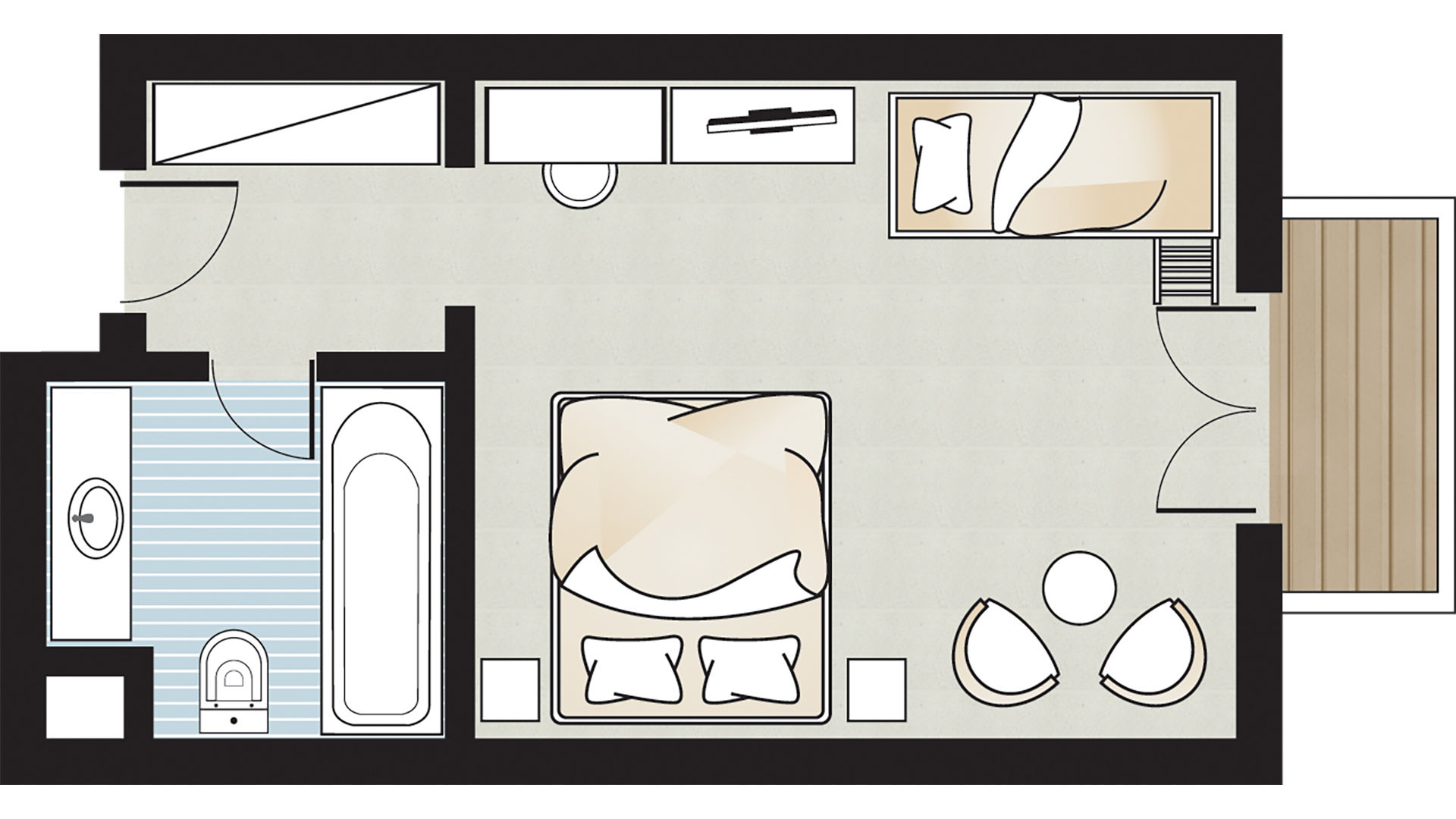 Familien- zimmer mit meerblick