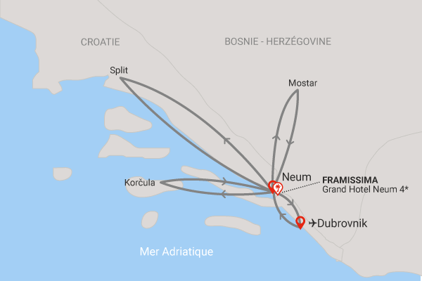 Combiné Circuit Les Merveilles de Dalmatie et Framissima Grand Hôtel Neum 2