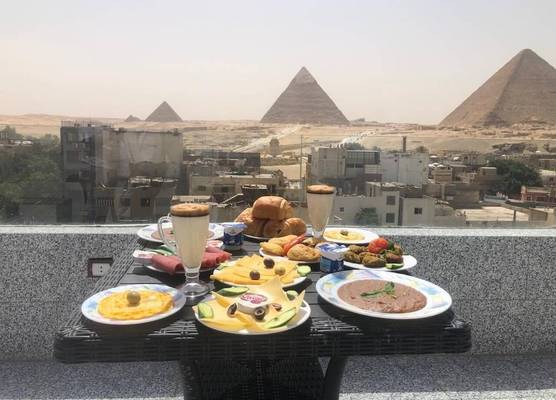 Middle East pyramids view 1