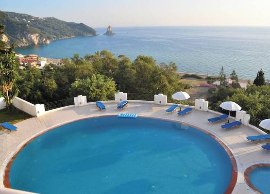 Studio apartments with pool maria in Agios Gordios Beach 1
